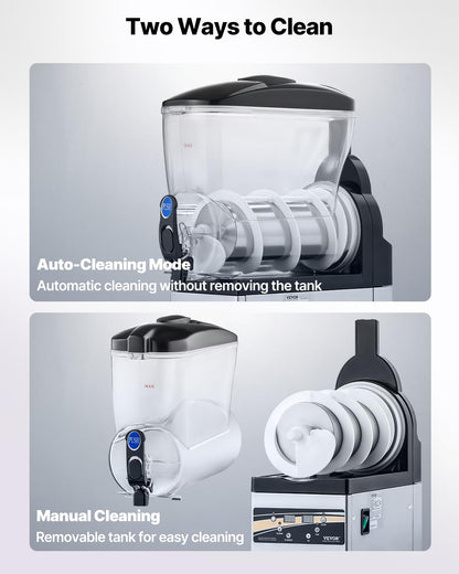 VEVOR Slushie Machine, 15L Single Tank Commercial Margarita Machine, 60 Cups Stainless Steel Margarita Smoothie Frozen Drink Machine, Slushy Machine for Home Party Restaurants Cafe Bars