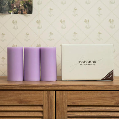 COCODOR Scented Pillar Candles, 3x6 Inch, Rose Perfume, Candle Set of 3, Long Buring 85 Hours, Candles for Weddings, Party, Dinner, Home Decor.