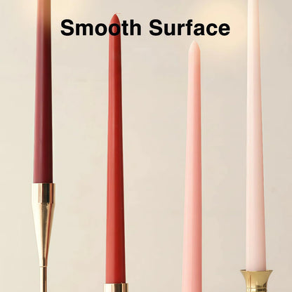 LSXHASGLD 12 Inch Taper Candles, Set of 4, Unscented Smokeless Long Tapered Candle for Wedding Home Decor Christmas (Red Series, 12in)