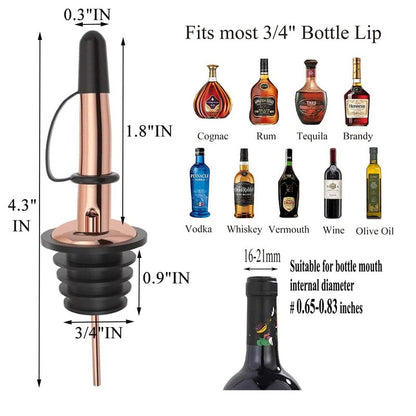 Pafusen 24 Pack Liquor Bottle Pourers, Liquor Pour Spout for Liquor Bottles, Stainless Steel Olive oil Dispenser Spout, Alcohol Pourer Dust Caps Covers Fixed, Rose Gold