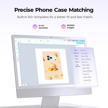 HTVRONT Phone Case Heat Press Machine Compatible with iPhone & Android - Vacuum Heat Press H17 for Phone Cases- Sublimation Press for Custom Phone Case, Badges, Coasters, Includes Film & Fixture