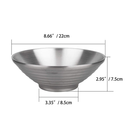IMEEA 37 Oz Unbreakable Ramen Bowls SUS304 Stainless Steel Insulated Serving Bowl for Soup, Pasta, Noodle and Pho, Set of 2