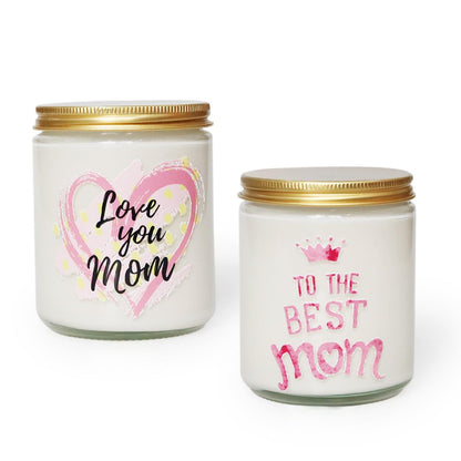 Vanilla Scented Candles for Mothers Day, Best Mom Ever Decor- Unique Mothers Day Decorations for Table, Christmas, Birthday Gifts for Mom from Daughter, Son, 7oz Soy Wax 25H Burn Time