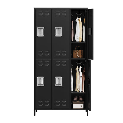 GAOMON 6 Door Metal Lockers, Industrial Double Lockers, Heavy Duty Steel Gym Lockers, Secure Storage Solutions, Perfect for Offices, Gyms, Schools and Homes, Metal Combination Lockers for Employees