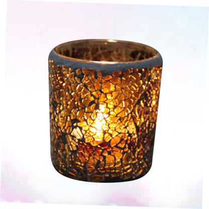 OSALADI European Style Glass Candlestick Set of 2 Stylish Candle Holders for Home and Party Desktop Decor 2.95X2.95X3.34In Flameless Candle Holder Alternative