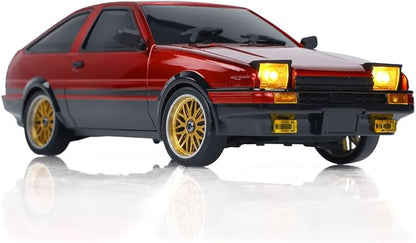 US in Stock 1/18 RC Drift Racing Car Rwd LDRC LD1801 Wireless Control Vehicle Gyroscope Light System Motor Servo ESC Hobby Model for Ages 14+(Red with Gyro)