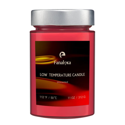 Low Temperature Candles for Wax Play, Low Heat, Body Safe, Unscented Dripping Candles for Valentine’s, Wedding, Home Decor, 122 °F(50 °C), 11 oz, Peelable Wax (Red)