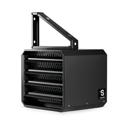 Stelpro Oxford Electric Unit Heater, 5000W / 240V, 11 5/8″ L x 13 1/16″ H x 12" D, Heavy-Duty Heater with Built-In Thermostat and Adjustable Louvers, Wall or Ceiling Mount (ARUH5TCHAR) – Charcoal