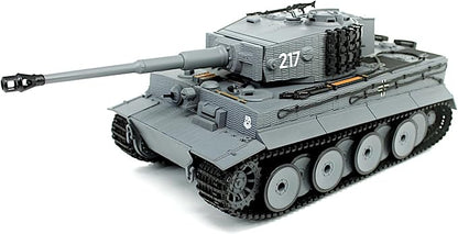 POCO DIVO German Tiger I Heavy Tank 1/24 Infrared IR Combat Panzer RTR 2.4Ghz RC Armored Vehicle Taigen 3841-11-M Standard Paintless Middle Version Sound Light Recoil WWII Military Model Gray