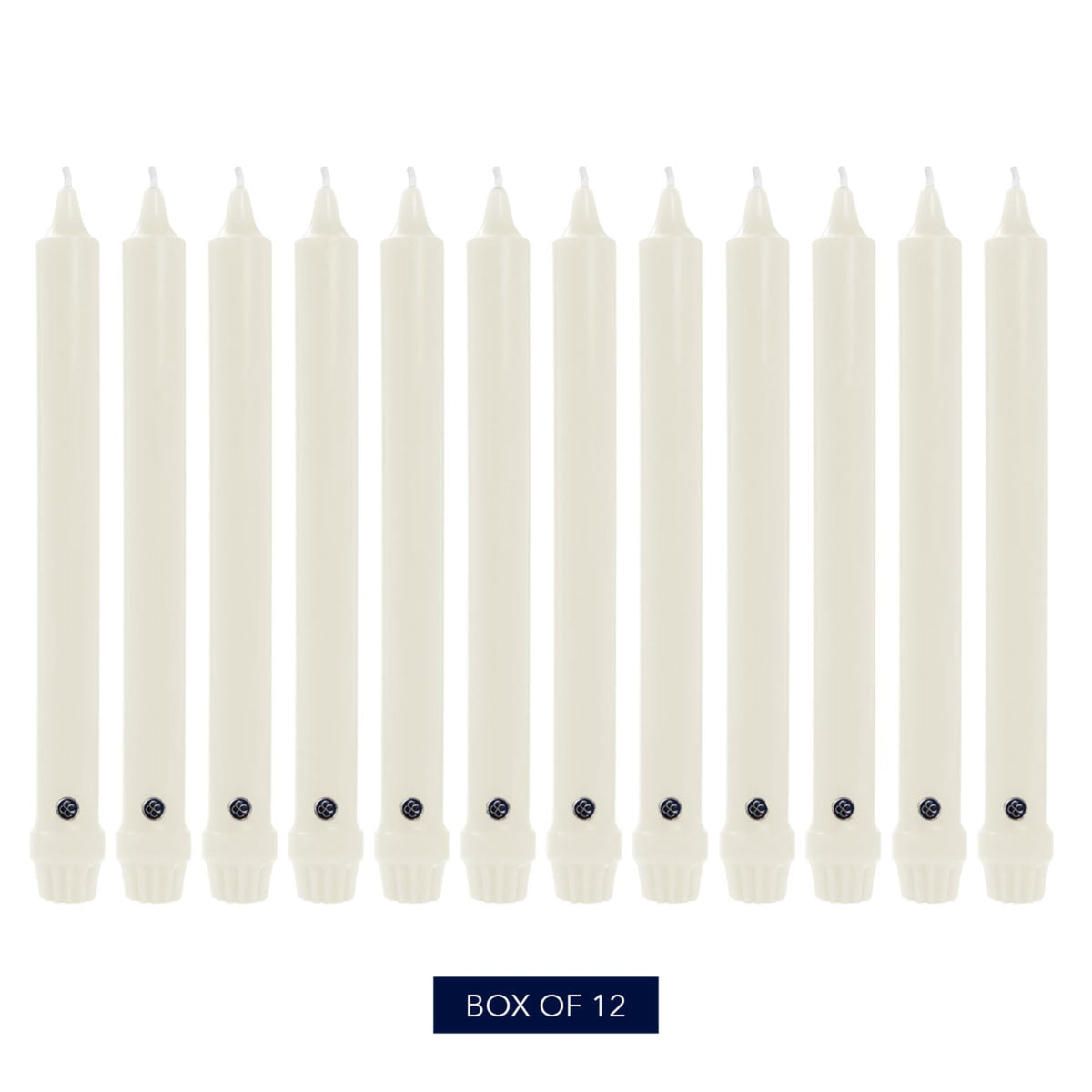 Colonial Candle Unscented Taper Candle, Classic Collection, White, 10 In, Pack of 12 - Up to 8 Hours Burn