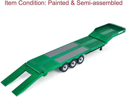 HUINA 1/18 Plastic Flatbed Semi Trailer 1502 for Radio Controlled Tractor Truck 1501 Electric Support Legs Battery No Light Hobby Grade Model for Birthday Gift(Green)