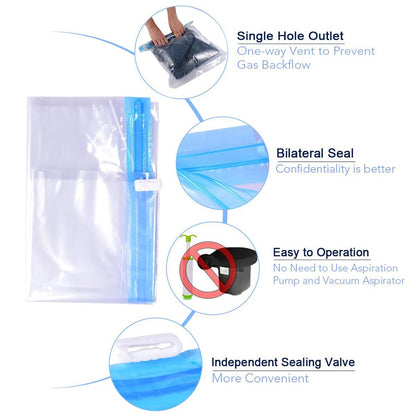 ALMING Compression Bags - Travel Essentials 12 Pack Space Saver No Vacuum or Pump Needed Storage Accessorie and Home Packing Organizers (transparent)