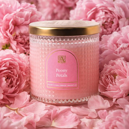 Aromatique, Peony Petals, Elegant Candle with Metal Lid, Home Fragrance for Relaxing Atmosphere, 6 oz, Mother's Day Gifts, Bridal Showers, Anniversaries, Holiday Gifts.