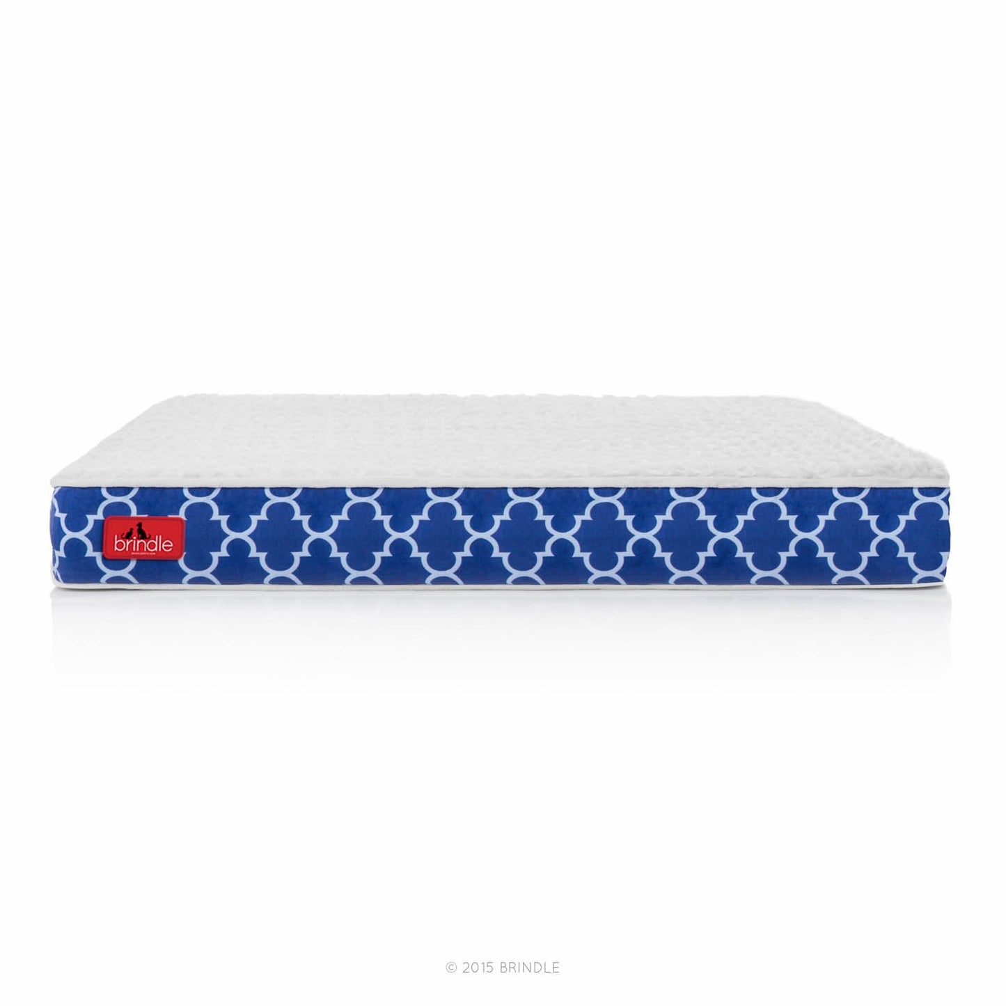 Brindle Waterproof Designer Memory Foam Pet Bed-Removable Machine Washable Cover-4 Inch Orthopedic Pet Bed-Joint Relief, Navy Trellis, Small