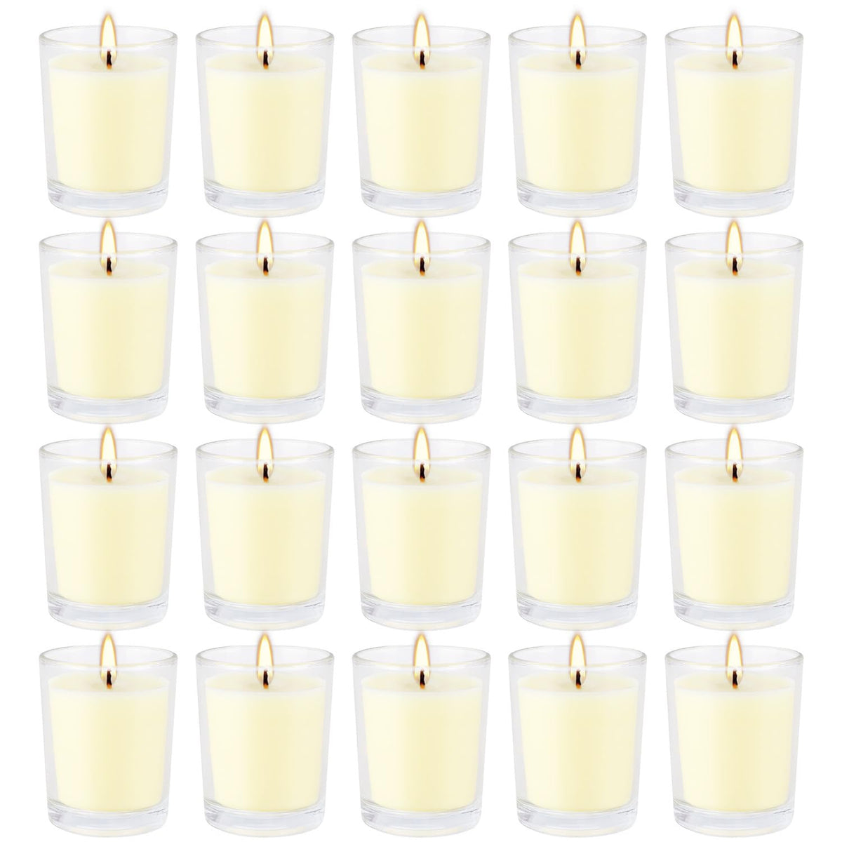 Set of 20 x 2.0 oz Votive Citronella Candles in Glass Cup Decorative Candle Yellow Citronella Tea Lights Indoor Outdoor Patio Scented Candles Bulk…