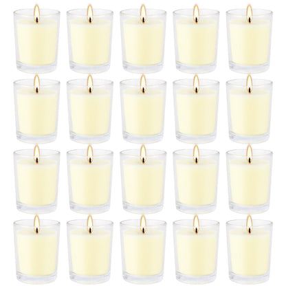Set of 20 x 2.0 oz Votive Citronella Candles in Glass Cup Decorative Candle Yellow Citronella Tea Lights Indoor Outdoor Patio Scented Candles Bulk…