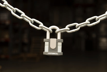 BRINKS - 50mm Commercial Laminated Steel Keyed Padlock - Solid Steel Body with Boron Steel Shackle, Chrome
