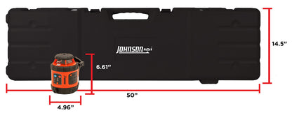 Johnson Level & Tool 99-026K Self-Leveling Horizontal Rotary Laser System w/ Hard Case Kit, 50 x 14.5", Red, 1 Kit,Orange