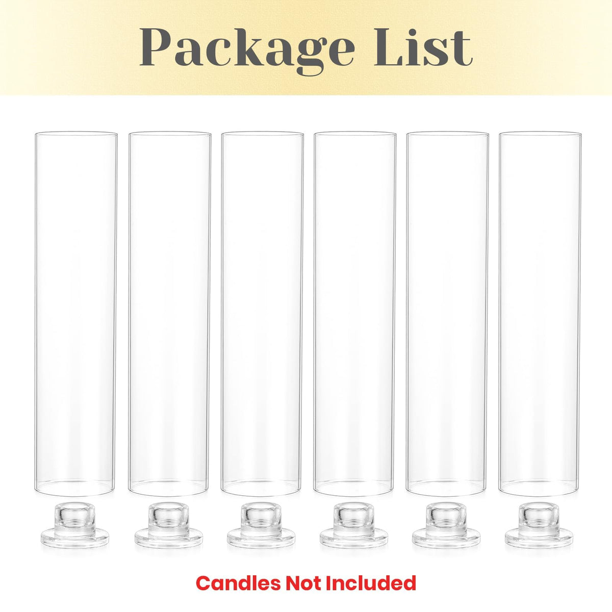 Hewory Hurricane Glass Candlestick Holders : 6 Pcs Clear Taper Candle Holders for Candlesticks - Hurricane Glass Candle Stick Candle Holders Bulk for Table Centerpiece Wedding Christmas Home Decor