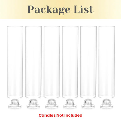 Hewory Hurricane Glass Candlestick Holders : 6 Pcs Clear Taper Candle Holders for Candlesticks - Hurricane Glass Candle Stick Candle Holders Bulk for Table Centerpiece Wedding Christmas Home Decor