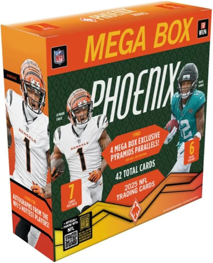 2025 Phoenix Football NFL Mega Box with 42 Total Trading Cards + 6 Toploaders and StreetCards Magnet!
