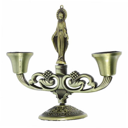 Cabilock European Style Metal Candlestick Holder Decorative Tall Candelabra for Home Table Centerpiece Wedding Birthday Party Retro Design