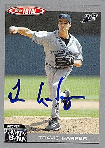 Sports Memorabilia Autograph Warehouse 247838 Travis Harper Autographed Baseball Card - Tampa Rays 2004 Topps Total Silver - No. 303