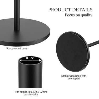 FSyueyun 3 Pcs Black Candle Holders, Elegant Taper Candle Holders, Metal Candlestick Holders for Festive Table Decor, Mantel Centerpiece, Modern Candle Stand for Wedding, Housewarming Gift