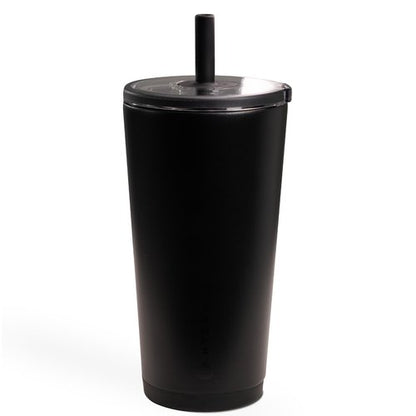 HydroJug Everyday Tumbler 20 oz – Ceramic-Lined Insulated Tumbler with Straw and Soft-Touch Lid, Cup Holder Friendly, Double-Wall Vacuum Insulation, Reusable Travel Cup – Black