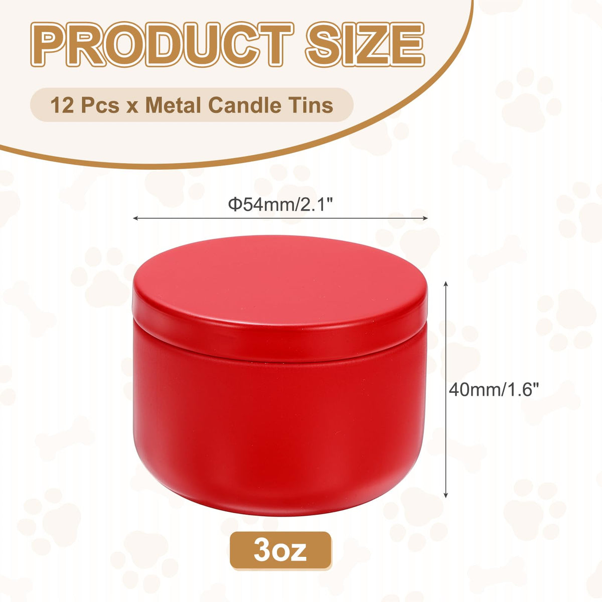 MECCANIXITY 3oz Candle Tins, 12pcs Metal Candle Tins Jars with Lids Round Empty Tin Can Containers Bulk for Storage Tea and Making DIY Arts Crafts Christmas Gifts, Red