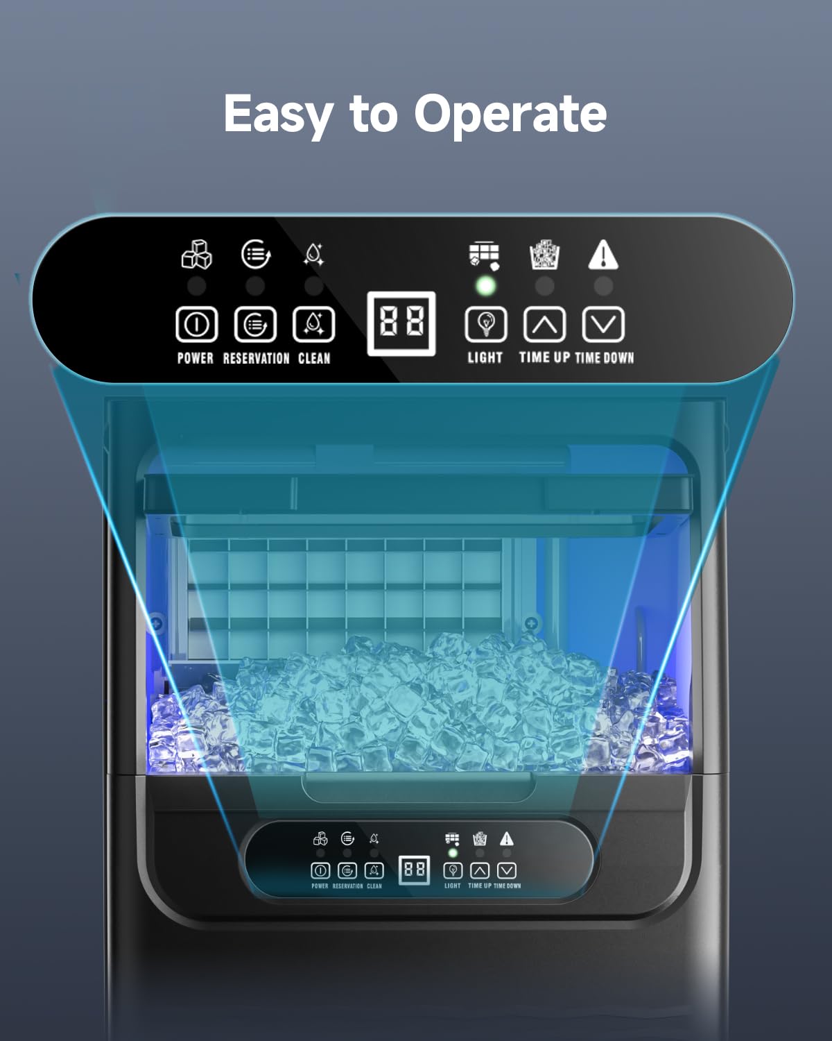 EUHOMY Commercial Ice Maker Machine,80lbs/24H,36 Ice Cubes in 8-12 Mins,Under Counter Ice Maker with Water Filter,12lbs Storage Capacity,Freestanding Ice Machine for Home/Bar/Cafe/Restaurant