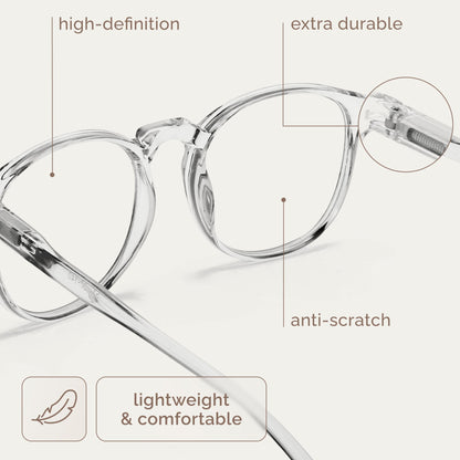IBOANN Iconic Blue Light Glasses for Woman - Computer Glasses up to 99% Blue Light Blocking - Anti Eyestrain & UV Glare