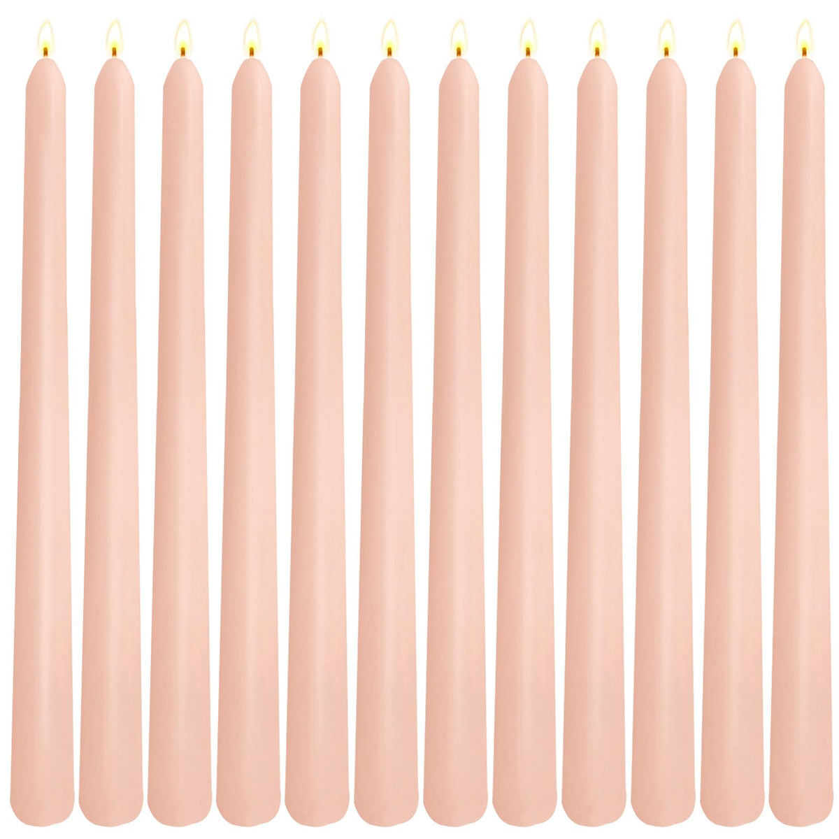 12 Pack 10 inch Soft Peach Taper Candles, Unscented Dripless Candlesticks Bulk for Home Dinner Wedding Romantic, Long-Lasting Burn Time of 7-8 Hour