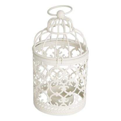 Tea Light Lantern Hollow Pattern Decorative Metal Bird Cage Candle Holder for Dining Table Wedding Party