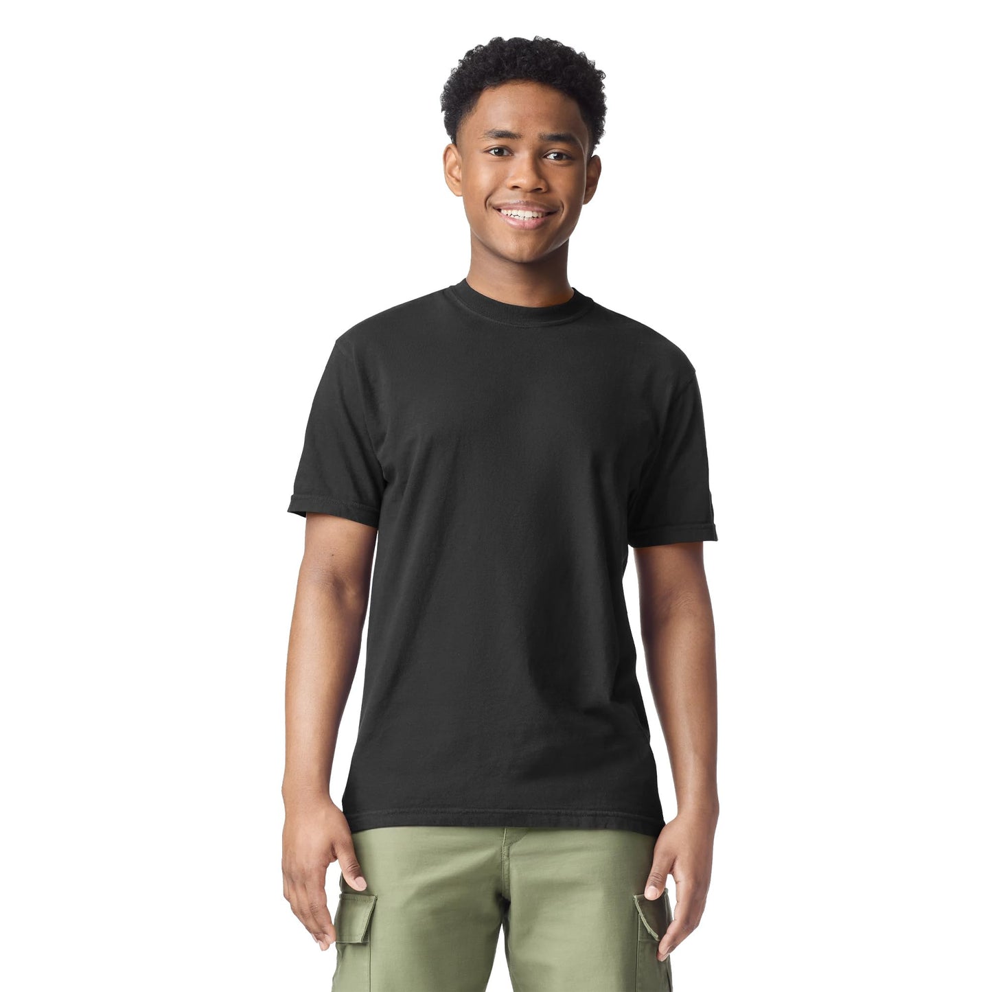 Comfort Colors Adult Short Sleeve Tee, Style G1717, Black (1-pack), Large