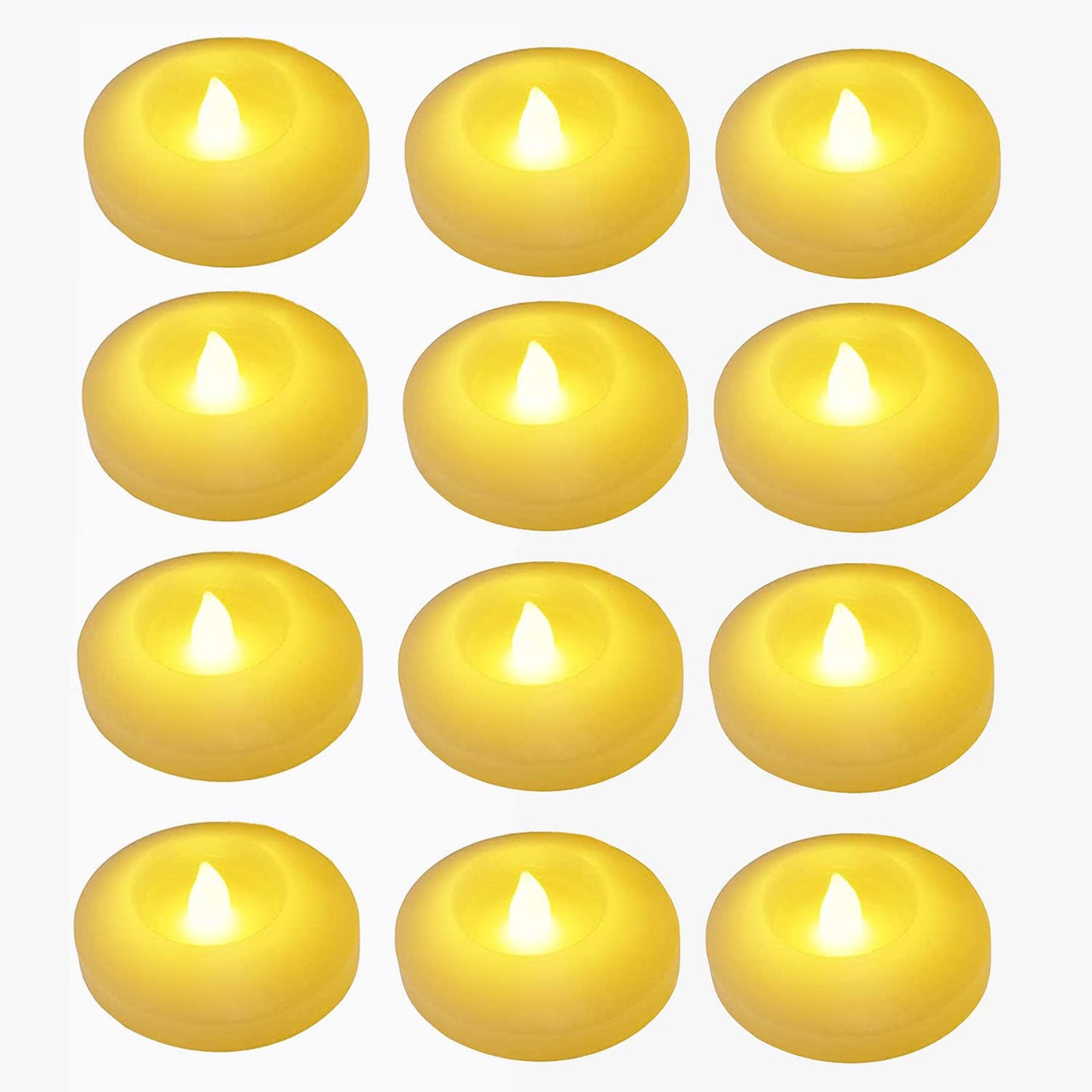 120+ Hours LED Floating Candles for Centerpieces – 12 Pack Warm White Flickering Tea Lights Battery Operated Waterproof Floating Flameless Candle Tealight for Wedding Party Pool & SPA Home Decorations