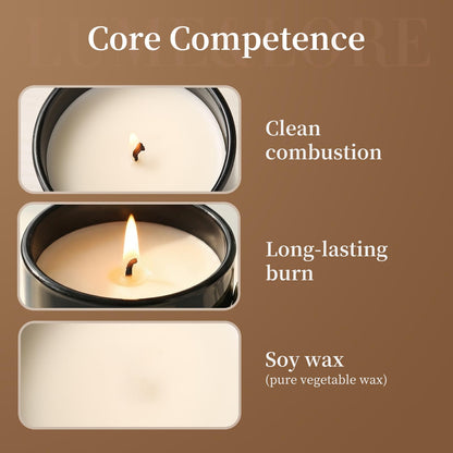 Phantom Wood Scented Candle - 7oz Natural Soy Wax, Fougère & Teak Aroma - The Best Gift for Focus & Relaxation