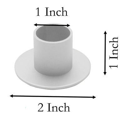 2 Pcs Gold Iron Candle Holder for Taper Candles, Wedding, Dinning, Party Decoration (White)