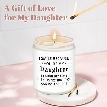 Homsolver Daughter Gifts from Mom Dad, Birthday Mothers Fathers Day Christmas Gift, You're My Daughter Scented Candle