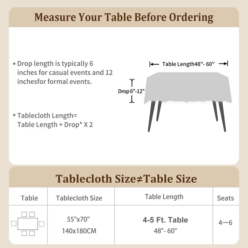 Laolitou Rustic Tablecloth Cotton Linen Waterproof Farmhouse Tablecloth Burlap Table Cloths for Kitchen Dining Cloth Table Cloth for Rectangle Tables Coffee Lines Rectangle,55''x70'',4-6 Seats