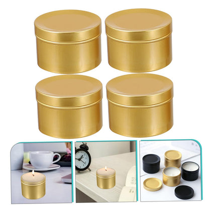 LALAFINA 4pcs Candle Jars Candle Containers for Christmas Crafts and Decorative Practical Aluminum Tins for Home Use