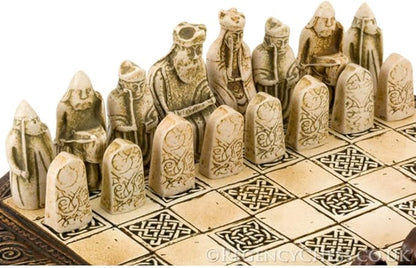 Isle of Lewis Compact Celtic Chess Set 9 Inches