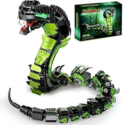 Fangool 2025 Mechanical Snake Building Blocks Set Technological Cobra Animals Model Toy Set 689 Pcs Creative Toys Gifts for Adults