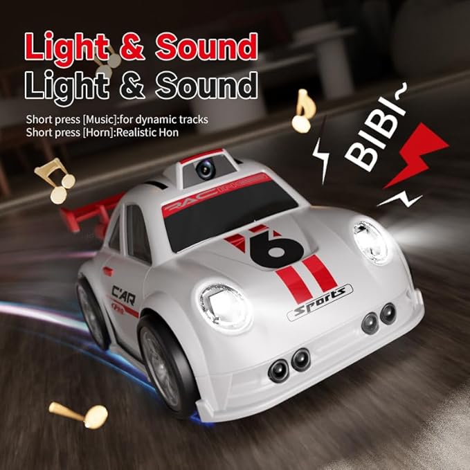 RC Cars with Camera RC Drift Car with Follow Escape One-Click Demo Mode Real-time Video Transmission Allows for Taking Photos Racing Car Toy for Teens and Adults (2 Players Racing)
