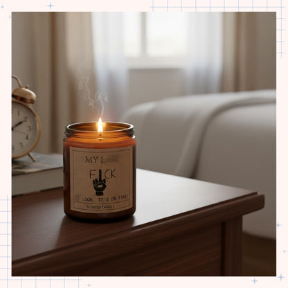 Nuanchu Funny Relaxation Valentines Gifts for Women Men, Last Word Look It's on Fire Candle, Cool Birthday Gift for Her, BFF, Valentine's Day Sarcastic Presents, Lavender Scented Candle, 7oz