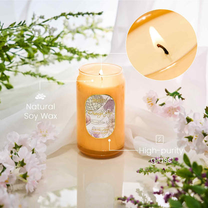 M&SENSE Orange&Goji Candles for Home Scented, 10.6 Oz Soy Wax Candles Non Toxic Jar Candle Up to 60 Hours Long Burning Home Fragrance Gift for Stress Relief, Meditation, Yoga