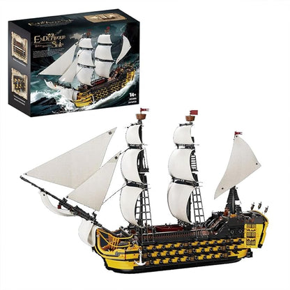 Endeavor Pirate Ship Model Building Set Length 84cm Movie Themed Scenes with Sail Cannons &amp Movable Parts for Film Fans Adult Collectors Building Sets 2475pcs