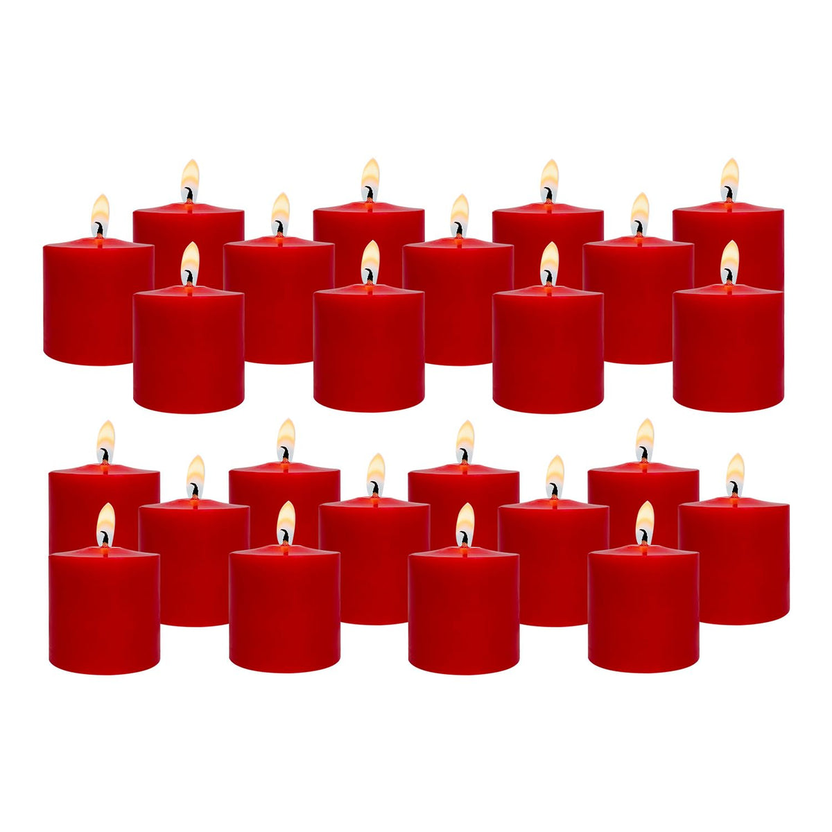 Red Votive Candles 15 Hour Burn Time Unscented Candles Votives Bulk Pack of 24 Small Pillar Candles