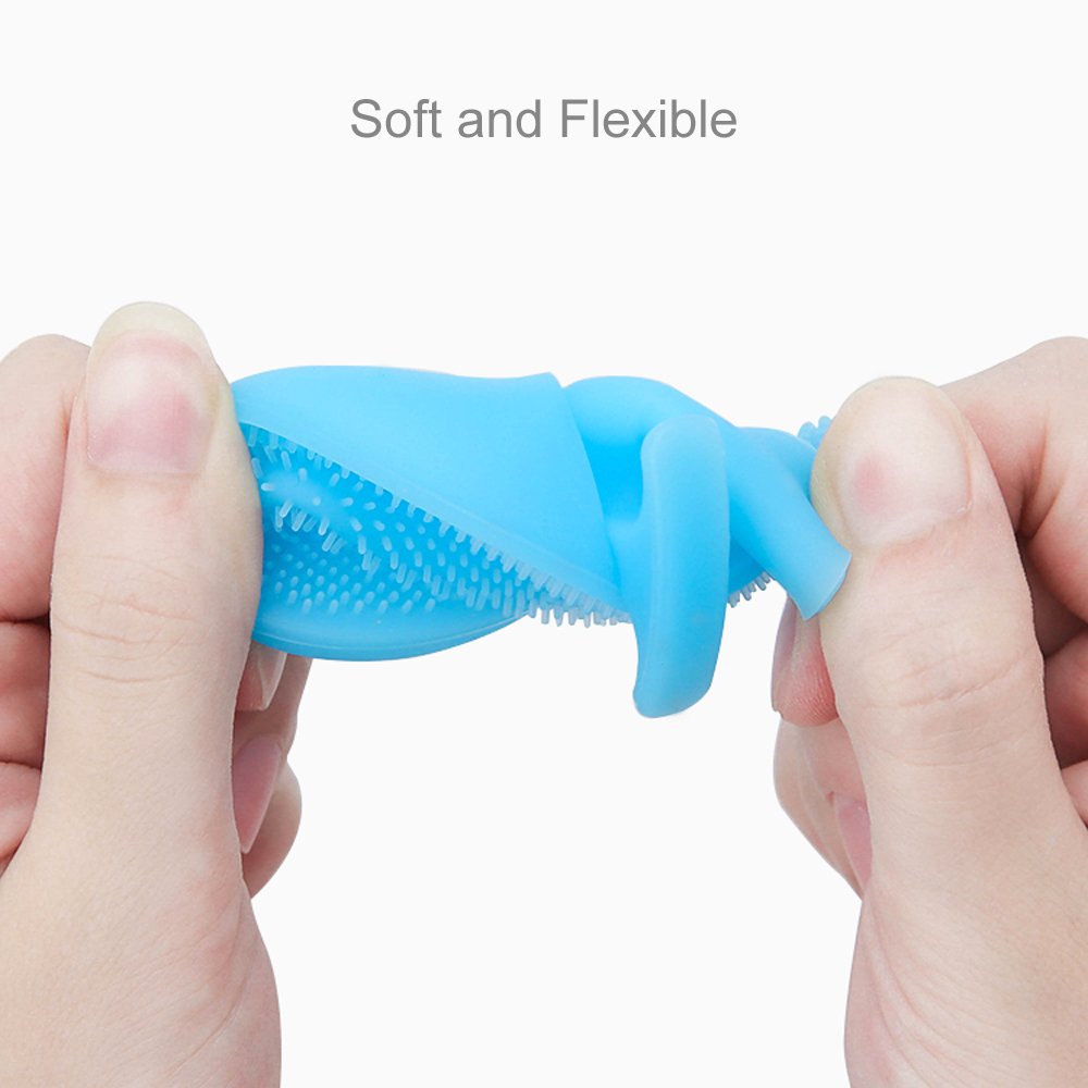 INNERNEED Super Soft Silicone Face Cleanser and Massager Brush Manual Facial Cleansing Scrubber Handheld Wash Pad for Sensitive, Delicate, Dry Skin (Pack of 4)