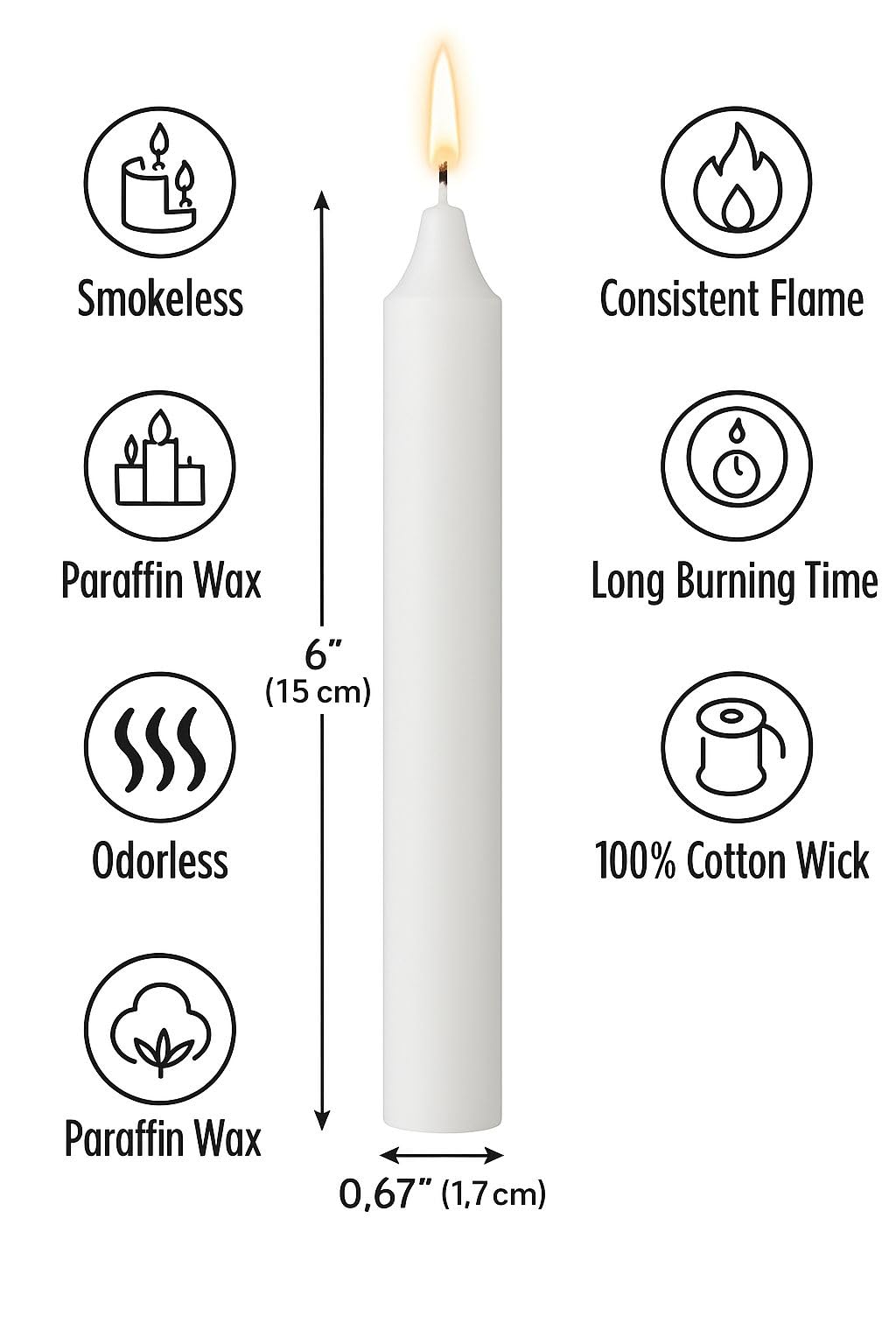 6 Inch Taper Candle 5 Pack Spell, Wicca, Santeria, Energized Candles Velas de 6 Pulgadas Paquete de 5 Velas (Violet 6 Pack)